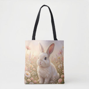 Bolso De Tela Conejo Blanco
