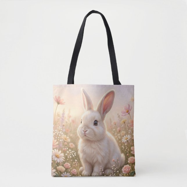Bolso De Tela Conejo Blanco (Anverso)