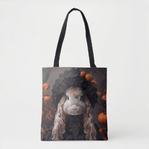 Bolso De Tela Conejo con traje medieval negro