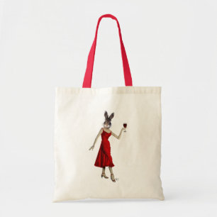 Bolso De Tela Conejo con vestimenta roja
