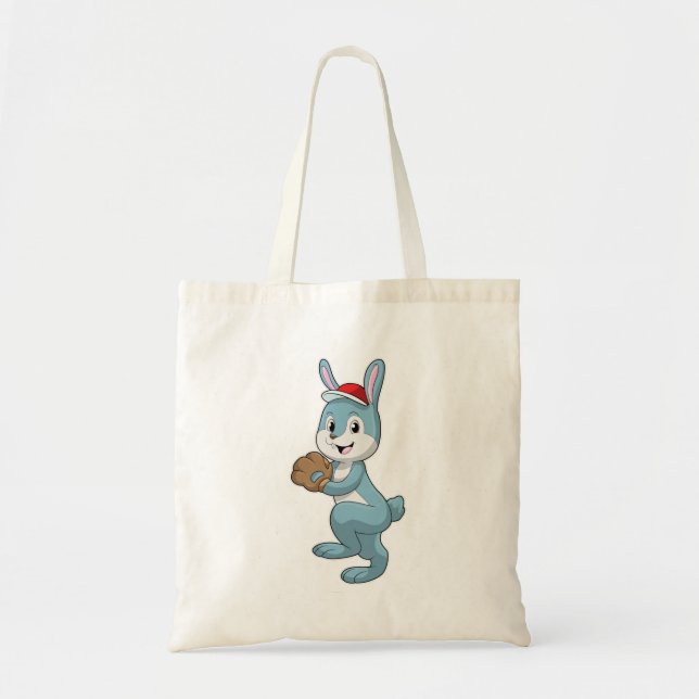 Bolso De Tela Conejo de béisbol con guante de béisbol (Frente)