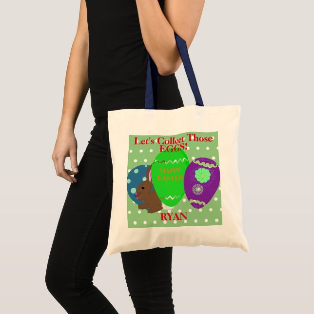 Bolso De Tela Conejo de caza de huevos de Pascua (Anverso (producto))