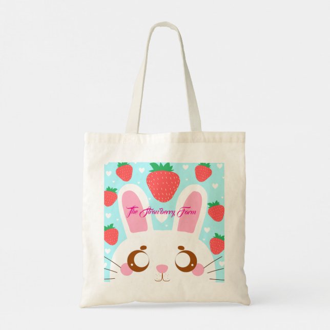 Bolso De Tela Conejo de fresa (Reverso)