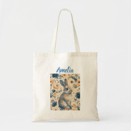 Bolso De Tela Conejo de Pascua Azul Delft Fiesta de Pascua