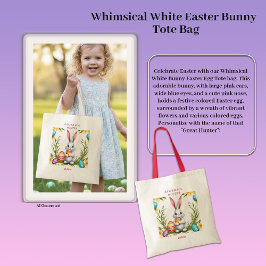 Bolso De Tela Conejo de Pascua Blanco Caprichoso
