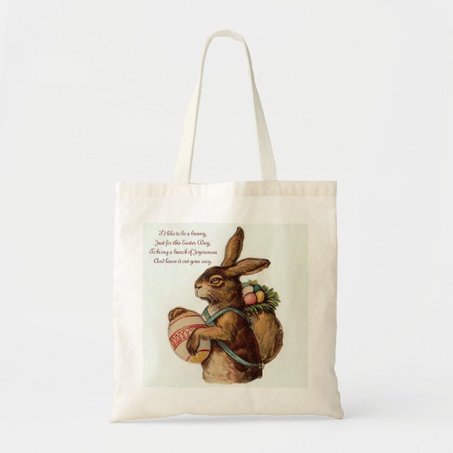 Bolso De Tela Conejo de Pascua con huevos (Frente)