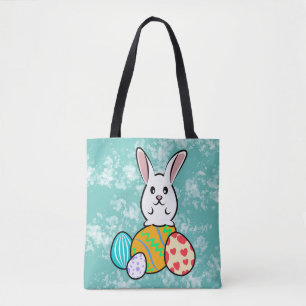 Bolso De Tela Conejo de Pascua en huevos de Pascua