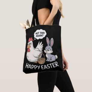 Bolso De Tela Conejo de Pascua Feliz Conejo Pollo No Esto Otra V