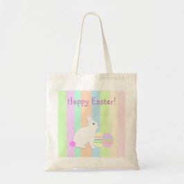 Bolso De Tela Conejo de Pascua feliz y huevos