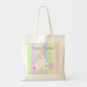 Bolso De Tela Conejo de Pascua feliz y huevos
