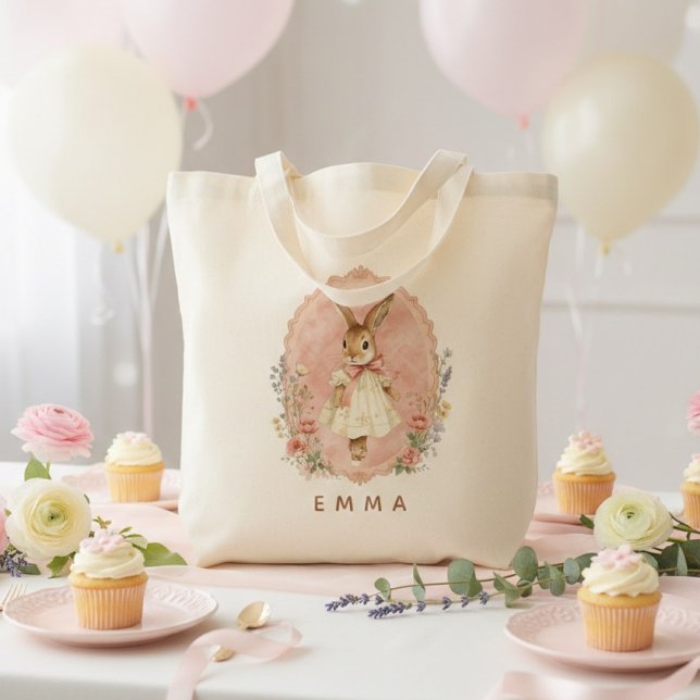 Bolso De Tela Conejo de Pascua Personalizado (Subido por el creador)