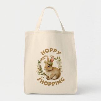 Bolso De Tela Conejo de primavera, flores