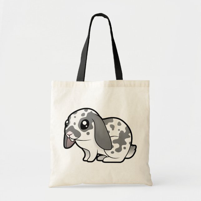 Bolso De Tela Conejo del dibujo animado (pelo liso del oído (Frente)