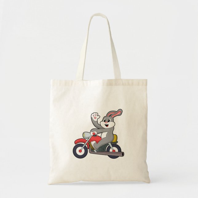 Bolso De Tela Conejo en bicicleta con motocicleta.PNG (Frente)