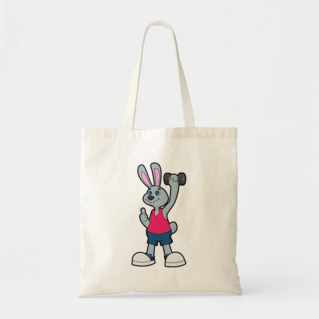 Bolso De Tela Conejo en forma con pesas (Frente)