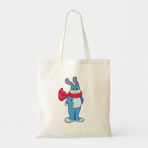 Bolso De Tela Conejo en invierno con bufanda