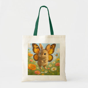 Bolso De Tela Conejo Fantasía Cute Flores Alas
