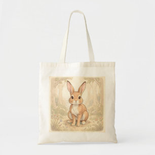 Bolso De Tela Conejo marrón lindo en un bosque