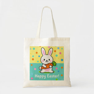 Bolso De Tela Conejo personalizado con puntos de polka de zanaho