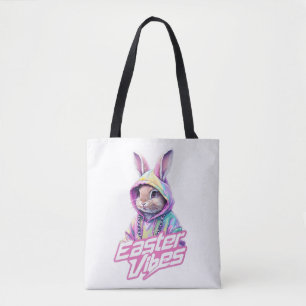 Bolso De Tela Conejo personalizado Vibes de Pascua Arte