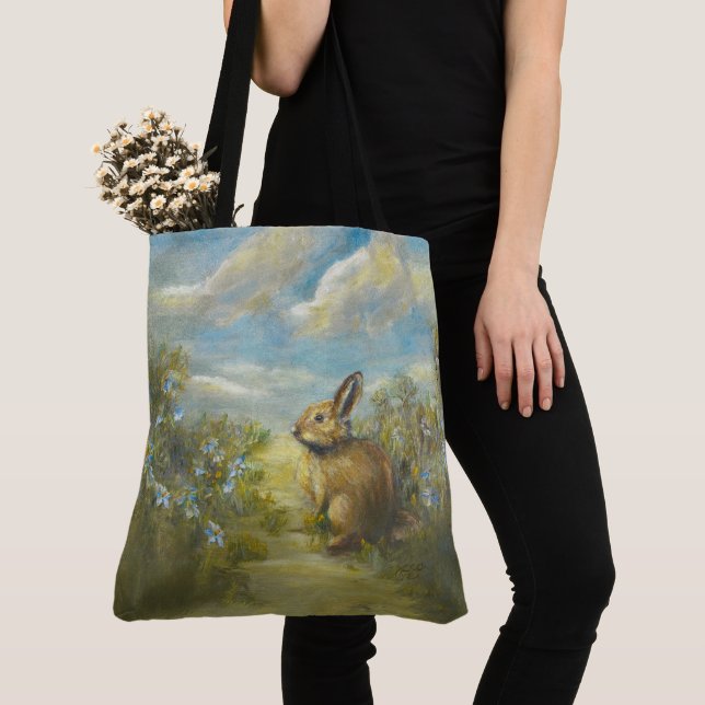 Bolso De Tela Conejo Primavera op2 (Detalle)