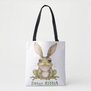 Bolso De Tela Conejo Rana Orejas Flácidas Sapo Divertido Pascua 