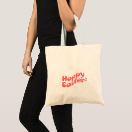 Bolso De Tela Conejo Retro de Pascua Feliz