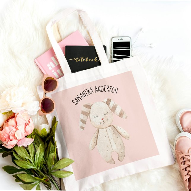 Bolso De Tela Conejo rosa de Belleza Moderna Pastel con nombre (Subido por el creador)