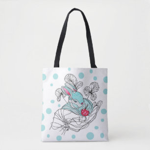 Bolso De Tela Conejo Tote Bag en mano