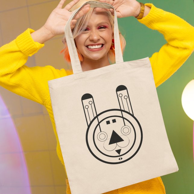 Bolso De Tela Conejo Usagi Geométrico Zodiac (Step out in style with this geometric Usagi Rabbit totebag.)