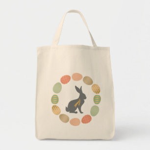 Bolso De Tela Conejo vintage de Pascua y huevos
