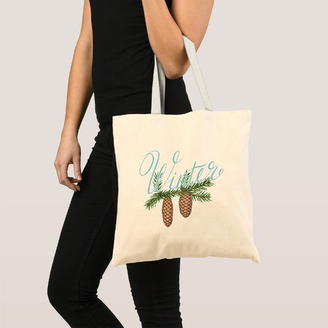 Bolso De Tela Cones De Pino De Invierno (Subido por el creador)