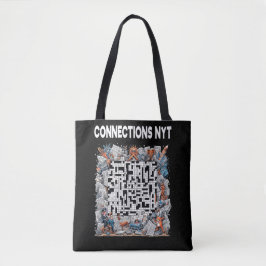 Bolso De Tela Conexiones Elegantes NYT Diseño Negro