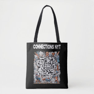 Bolso De Tela Conexiones Elegantes NYT Diseño Negro