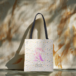 Bolso De Tela Confeti de Monograma Floral Juguetón de Amelia - A