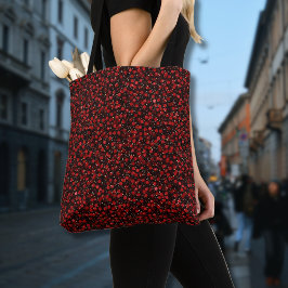 Bolso De Tela Confeti Rojo Elegante sobre Estilo de Brillo Negro