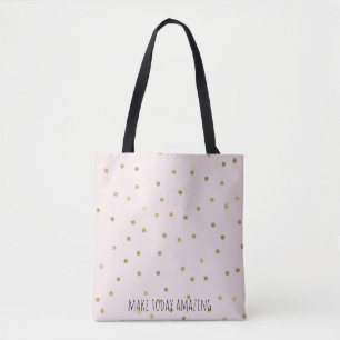 Bolso De Tela Confetti de espuma de oro rosado de Rubor personal