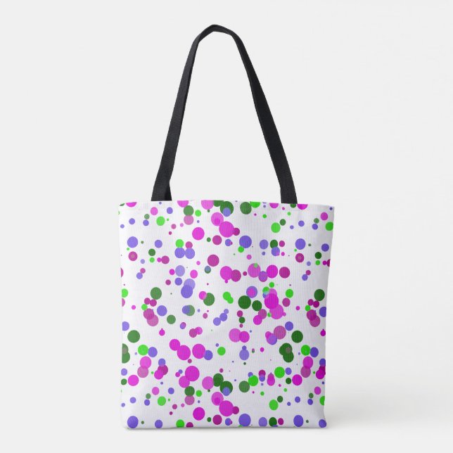 Bolso De Tela Confetti de punto de polka rosa (Reverso)