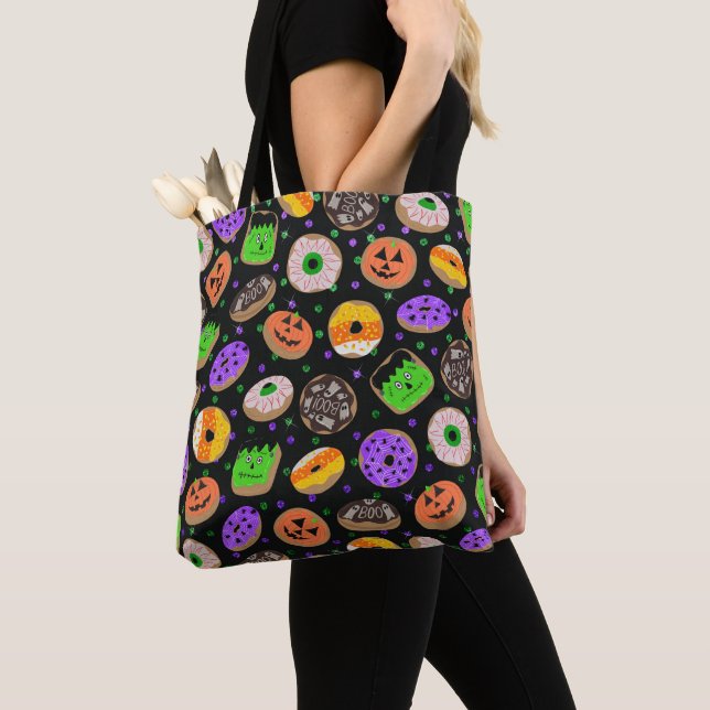 Bolso De Tela Confetti, Purpurina de Guay, cute donuts Halloween (Detalle)
