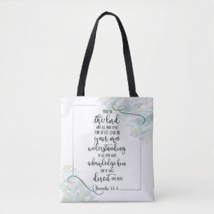 Bolso De Tela Confía en el Señor floral
