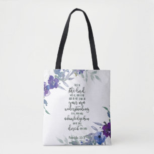 Bolso De Tela Confía en el Señor floral