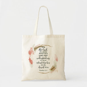 Bolso De Tela Confía en el Señor floral  