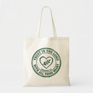 Bolso De Tela Confía en el Señor Proverbios 3:5 Sello de Tinta V