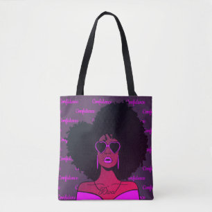 Bolso De Tela Confiada mujer africana negra y afro-pelo