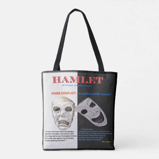 Bolso De Tela Conflicto interno de Hamlet (Reverso)