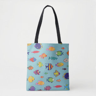 Bolso De Tela Conjunto de peces tropicales. patrón sin interrupc
