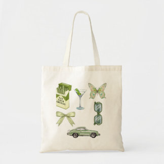 Bolso De Tela Conjunto de Stickers Estética Coqueta Verde | Coch