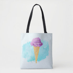Bolso De Tela Cono De Helado Con Una Mancha De Pintura Azul