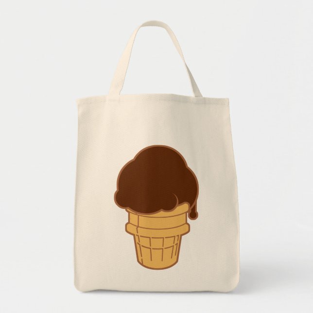 Bolso De Tela Cono de helado de chocolate (Frente)