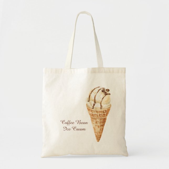 Bolso De Tela Cono de helado de grano de café (Frente)
